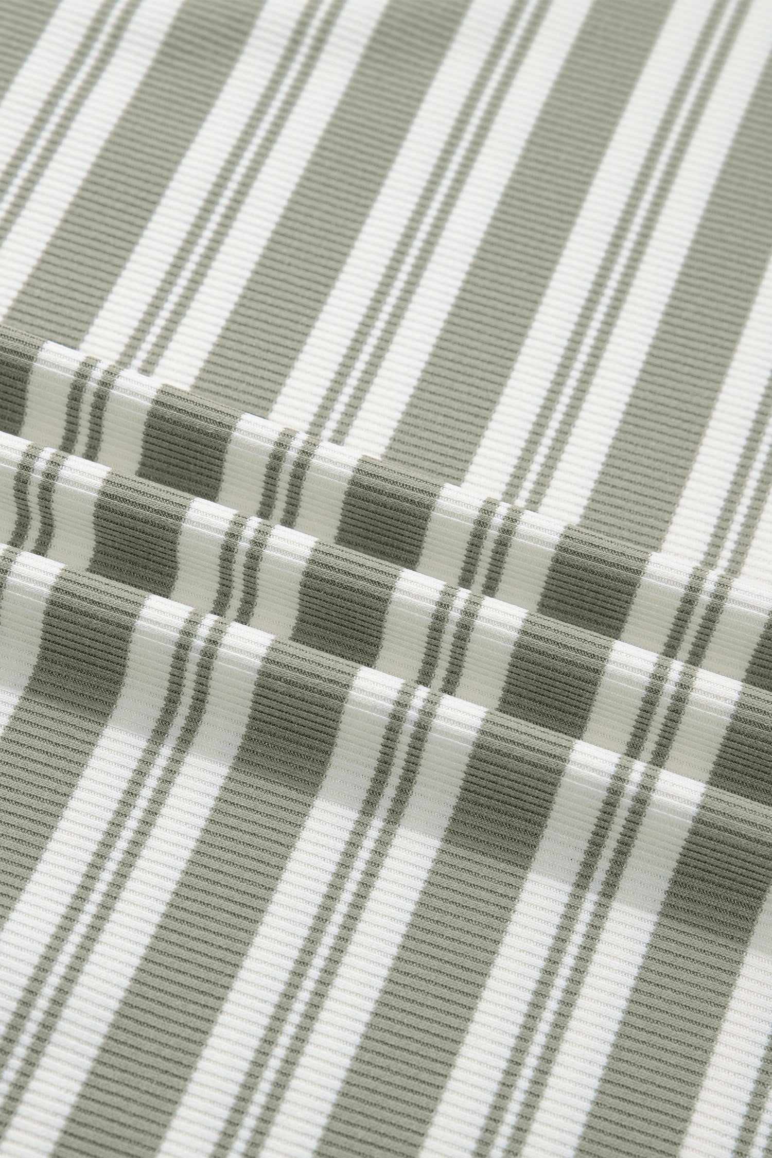 Stripe Collared V-Neck Short Sleeve Midi Dress