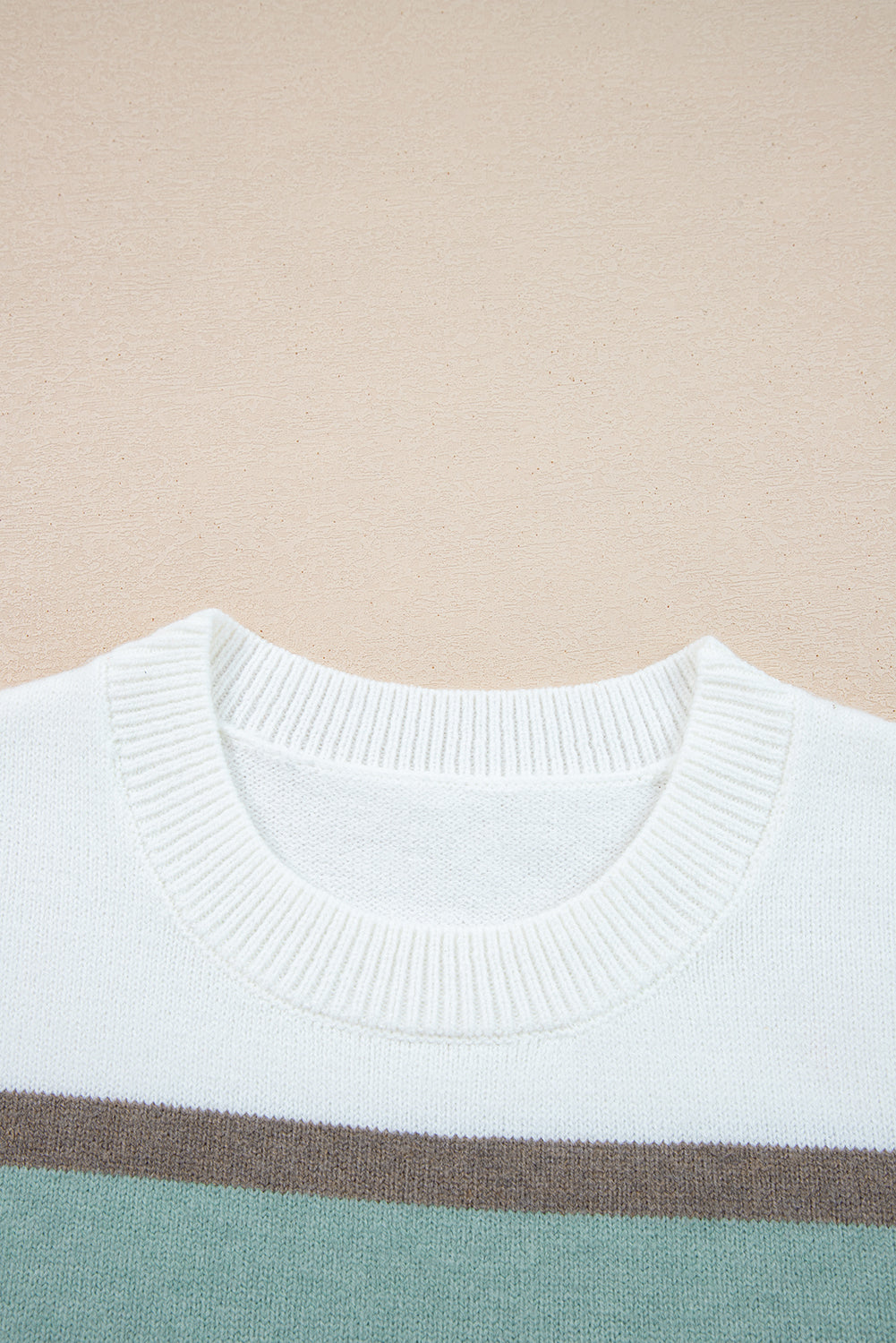 Stripe Colorblock Drop Shoulder Sweater