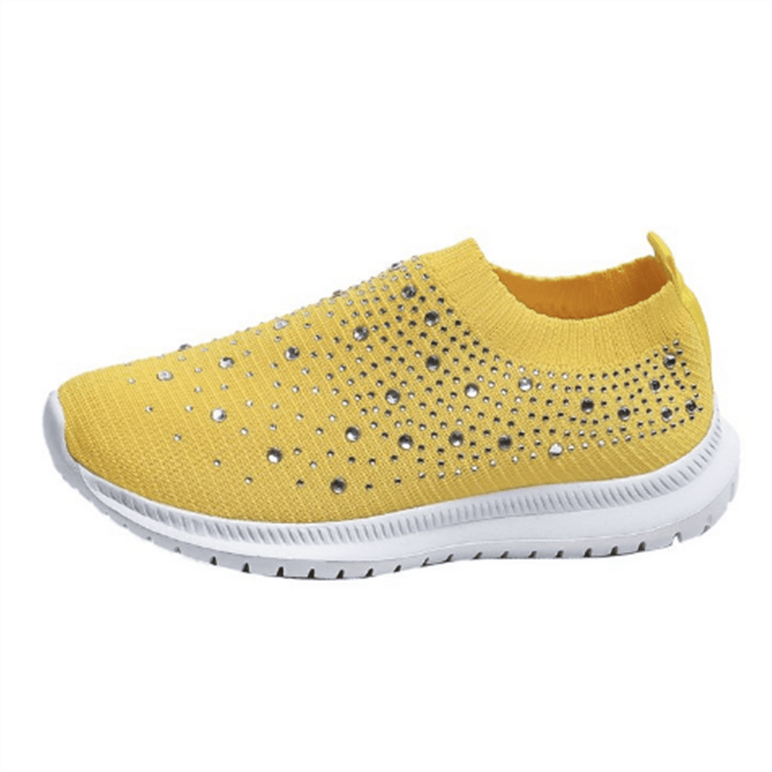 Women's Rhinestone Rainbow Color Block Breathable Mesh Sneakers - Image 30