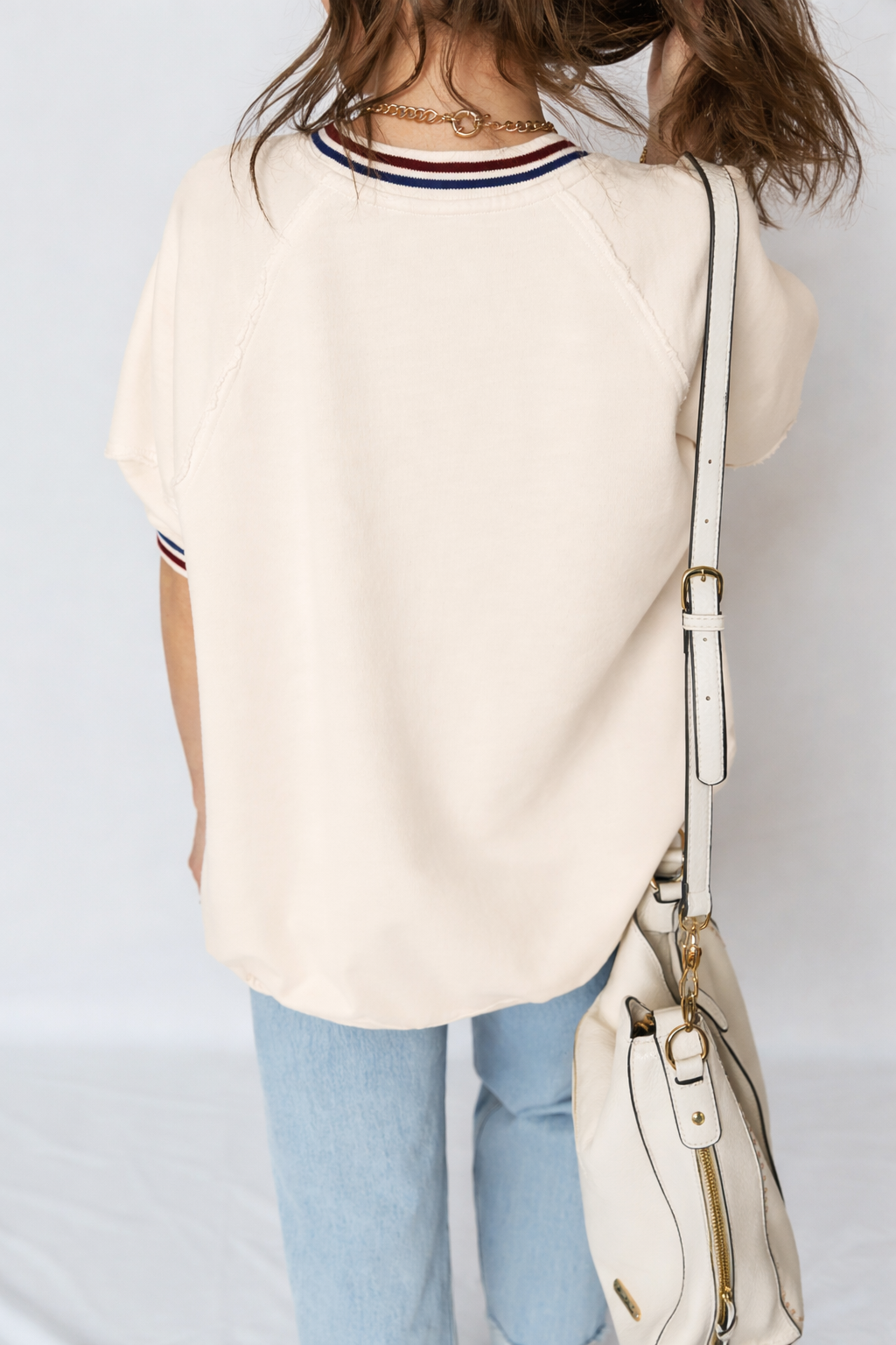 Women's Haisley Varsity Stripe Loose Tunic Top - Sporty Knit