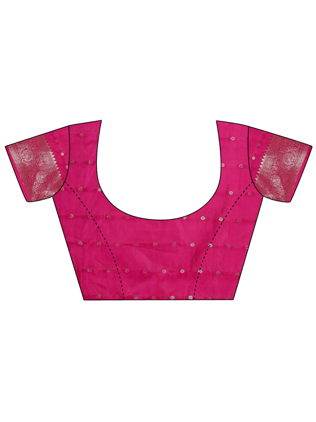 Magenta Lichi Silk Saree with Matching Blouse