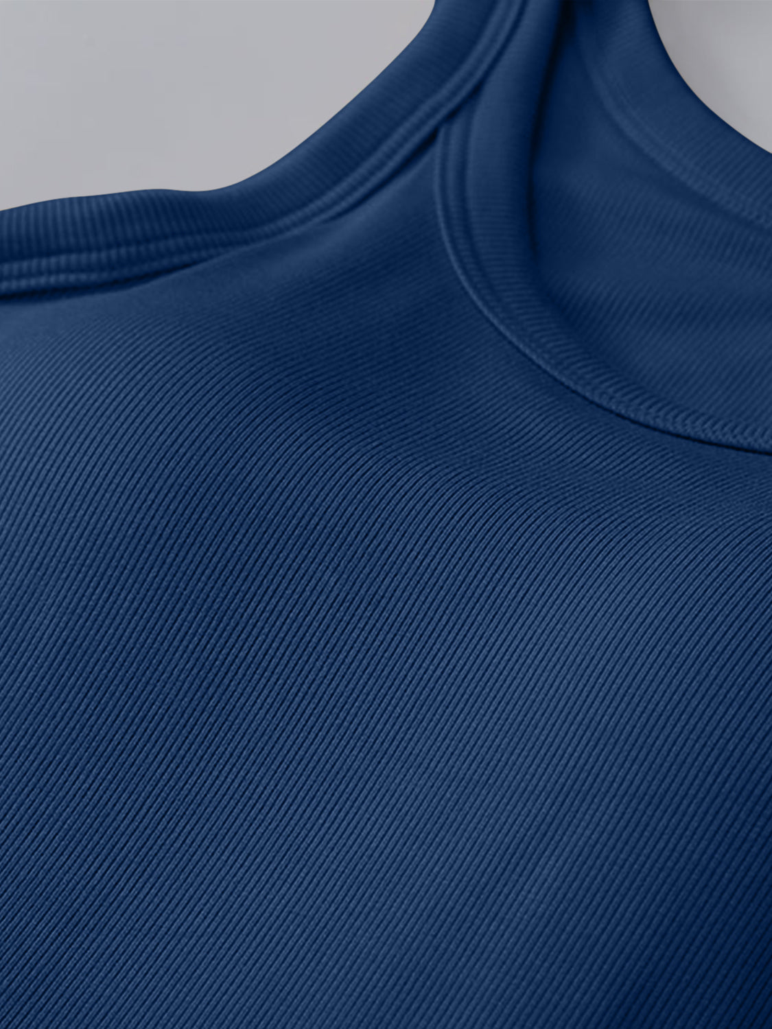 Women's Fitted Round Neck Tank Top with Built-in Bra - Sleeveless
