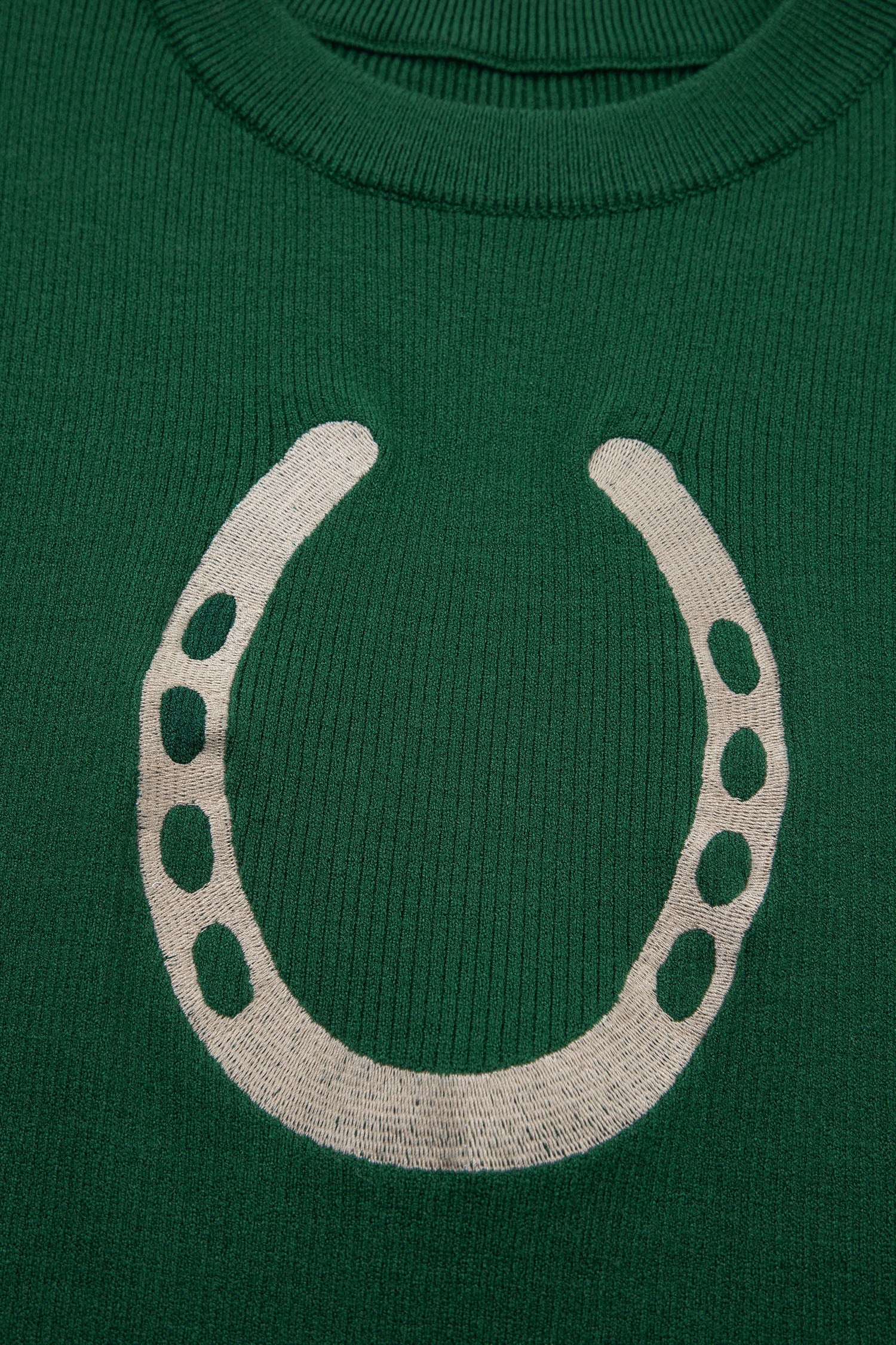 Western Horseshoe Graphic Short Sleeve Sweater