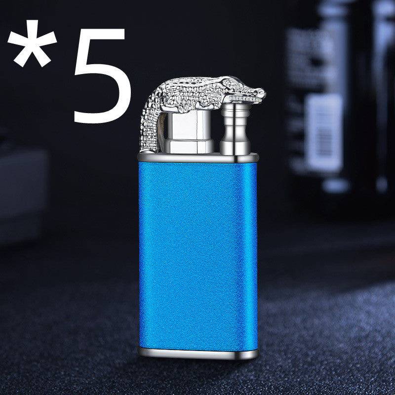 Windproof Double Flame Metal Lighter with Blue Jet Torch