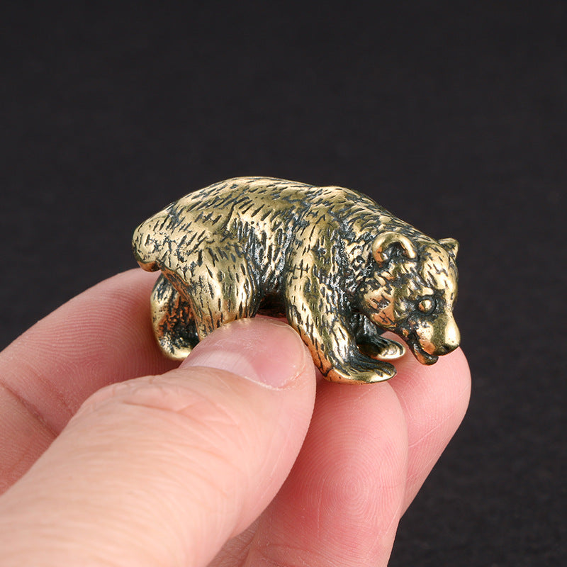 Distressed Antique Solid Pure Copper Bear Copper Ornaments