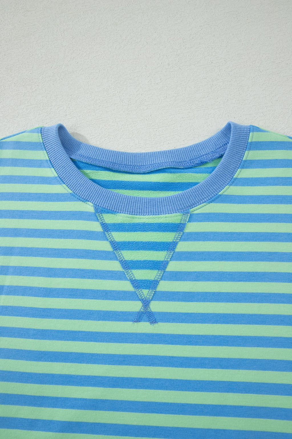 Women's Striped Cotton Short Sleeve Top & Elastic Waist Shorts Set