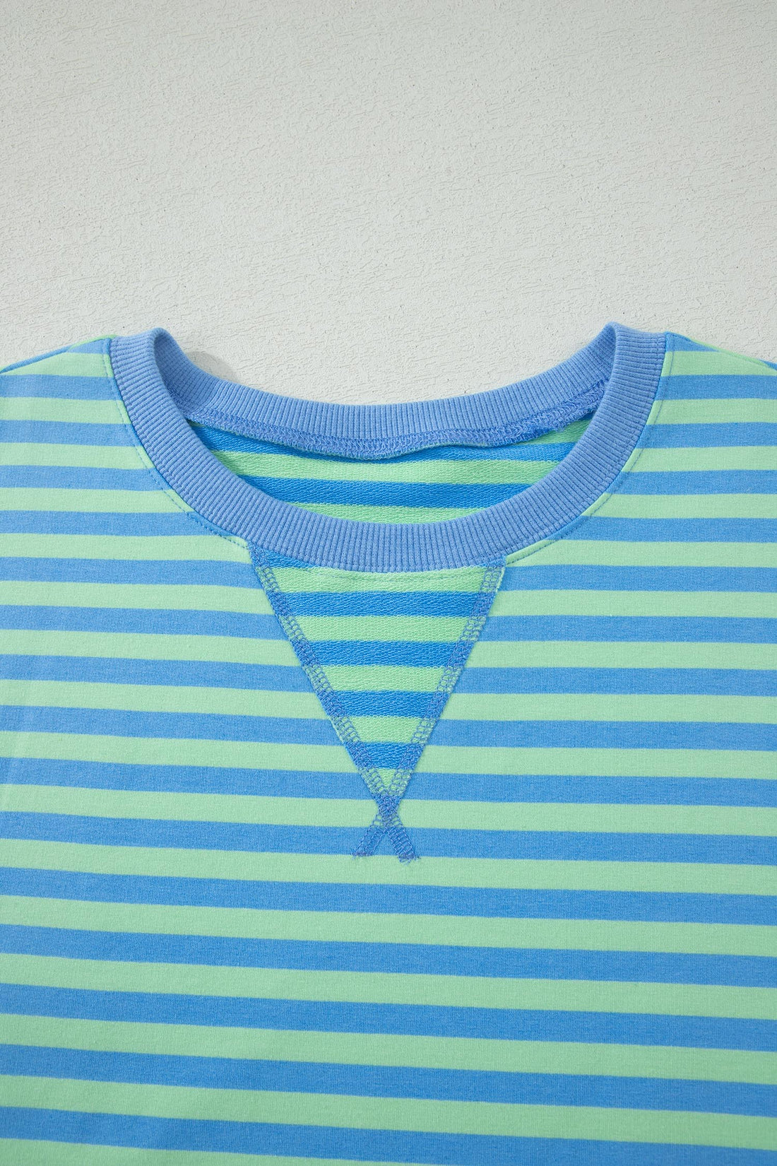 Women's Striped Cotton Short Sleeve Top & Elastic Waist Shorts Set