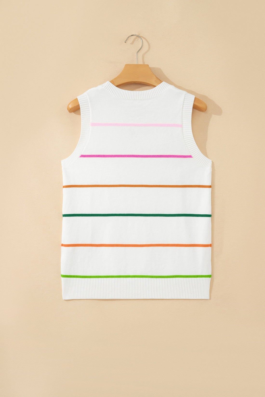 Soraya Multi-Color Striped Ribbed Knit Sweater Tank