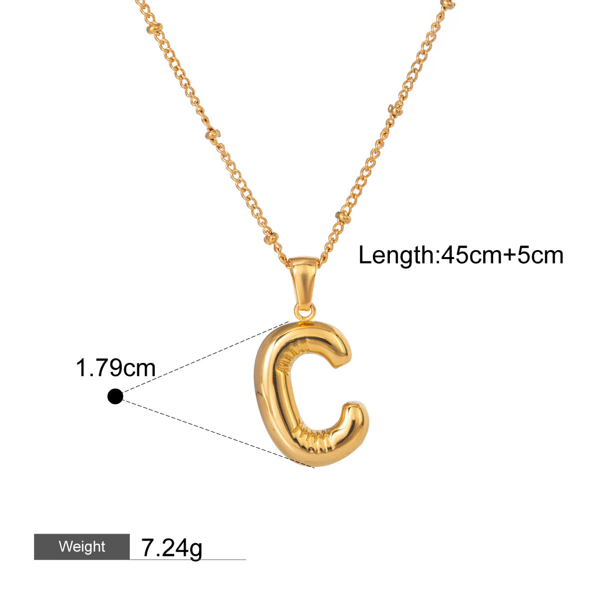 18K gold letters with birthstone design exquisite and noble necklace
