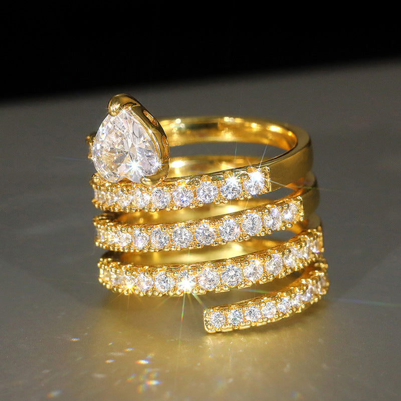 Women's Affordable Luxury Circular Multi-Layer Ring