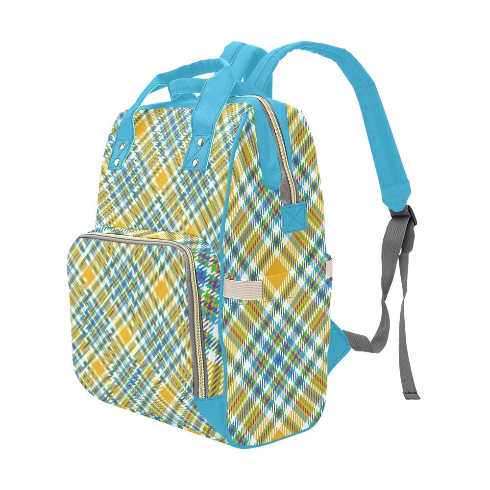 Yellow Plaid Multi-Function Backpack for School Travel and Daily - Image 14