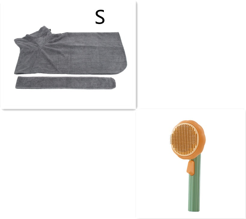 Modern Minimalist Self-Cleaning Pet Grooming Brush - 8-Inch Comb