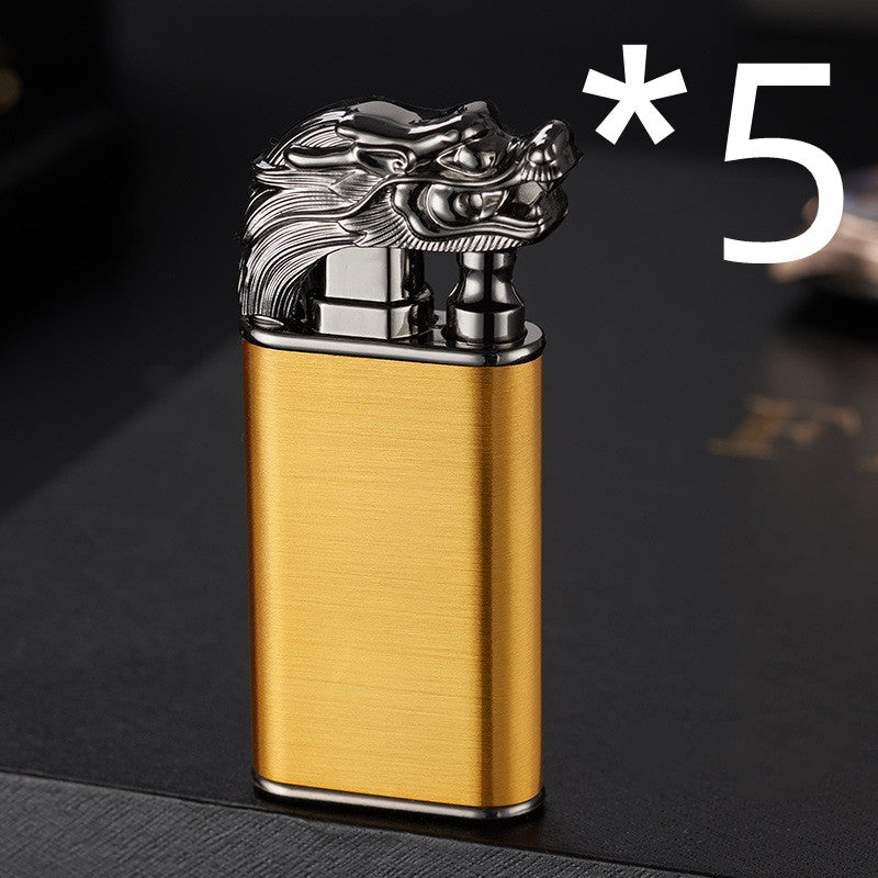 Windproof Double Flame Metal Lighter with Blue Jet Torch