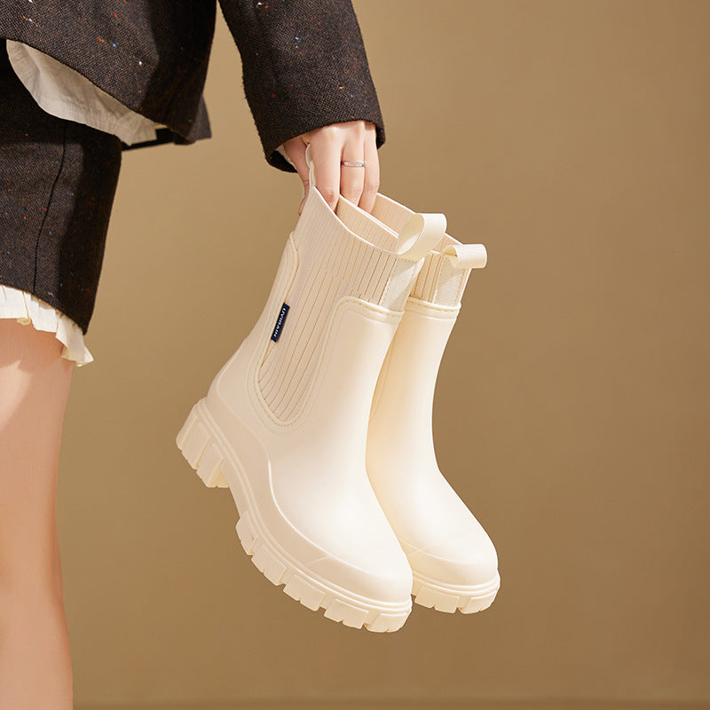 Women’s Waterproof Ankle Rain Boots with Elevated Lug Sole - Image 3