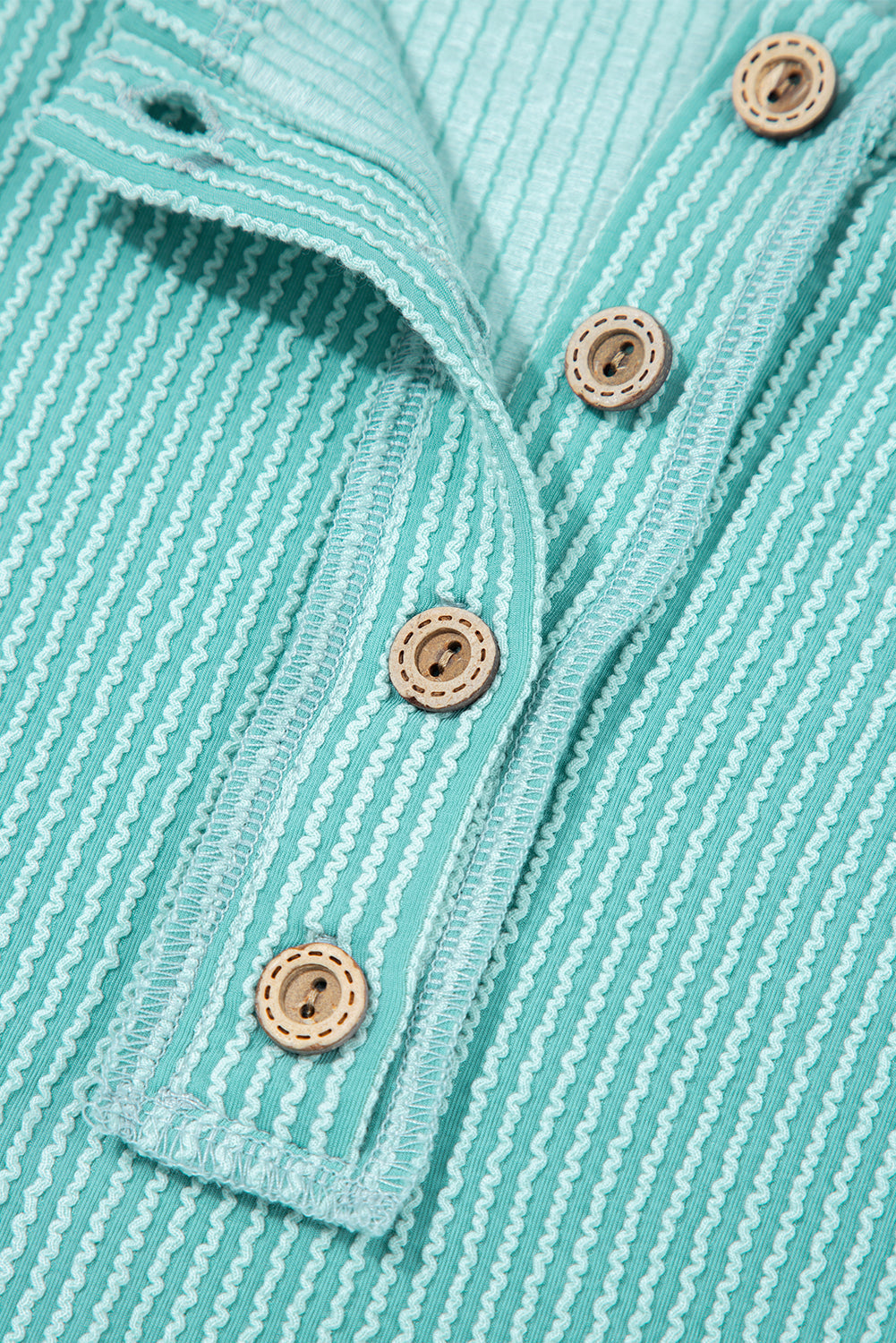Colorblock Corded Knit Long Sleeve Henley Top