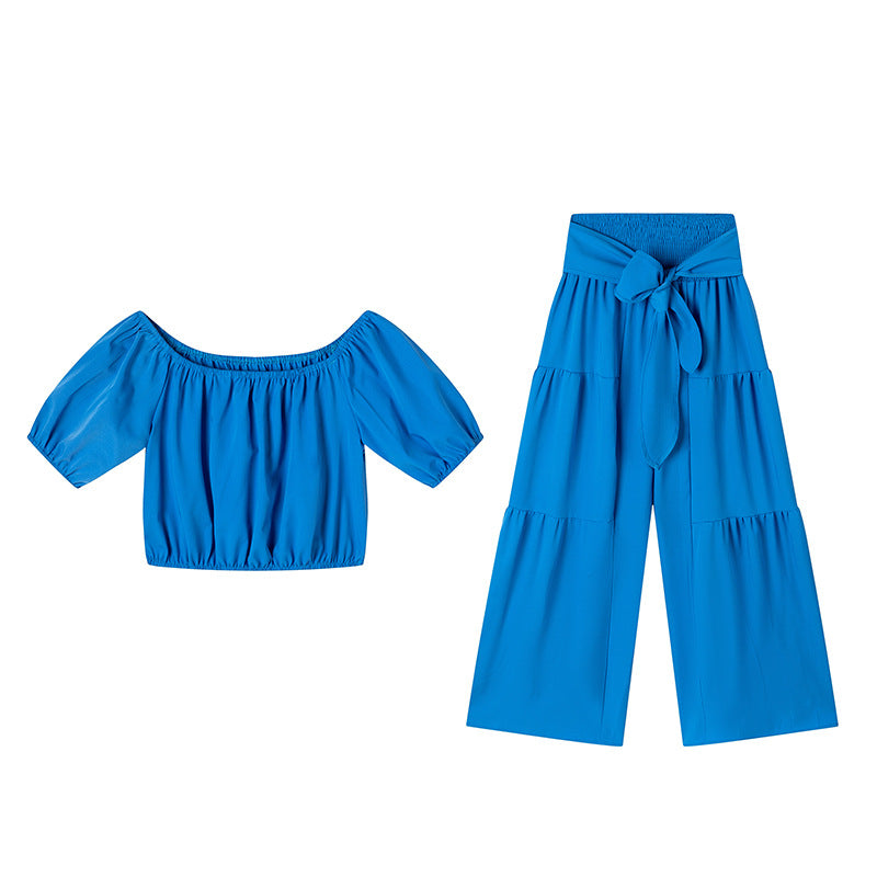 Two-Piece High-Waist Flared Pant Set with Off-Shoulder Top - Image 10