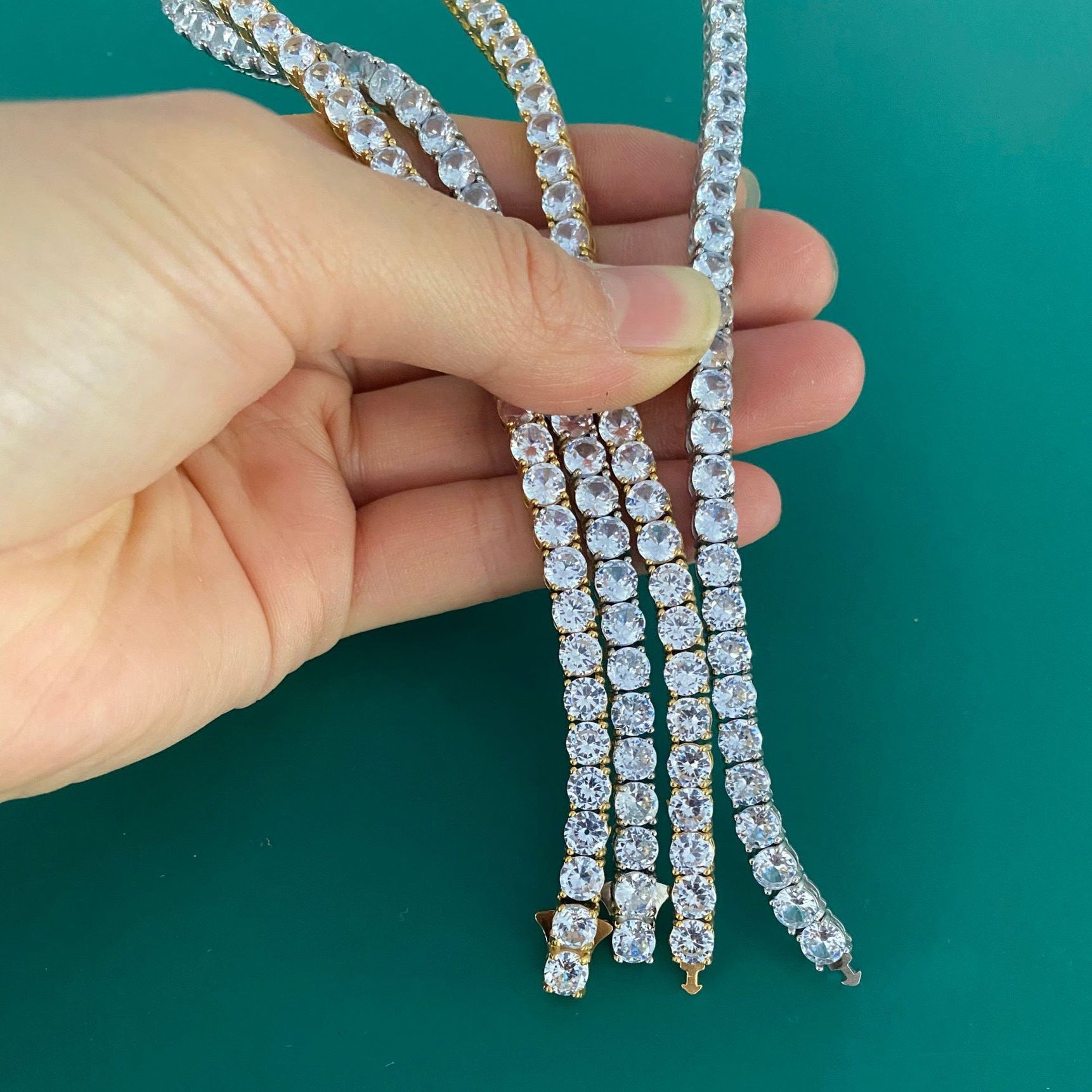 Single-row Diamond Hip-hop Mens Necklace