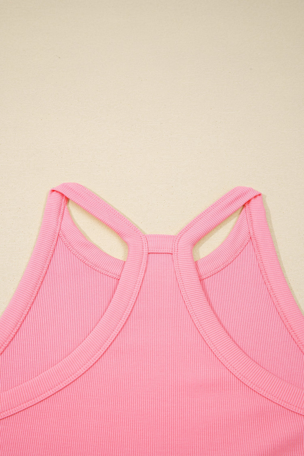 Pink Slim Knit Tank Top and Skort Two-Piece Athleisure Set