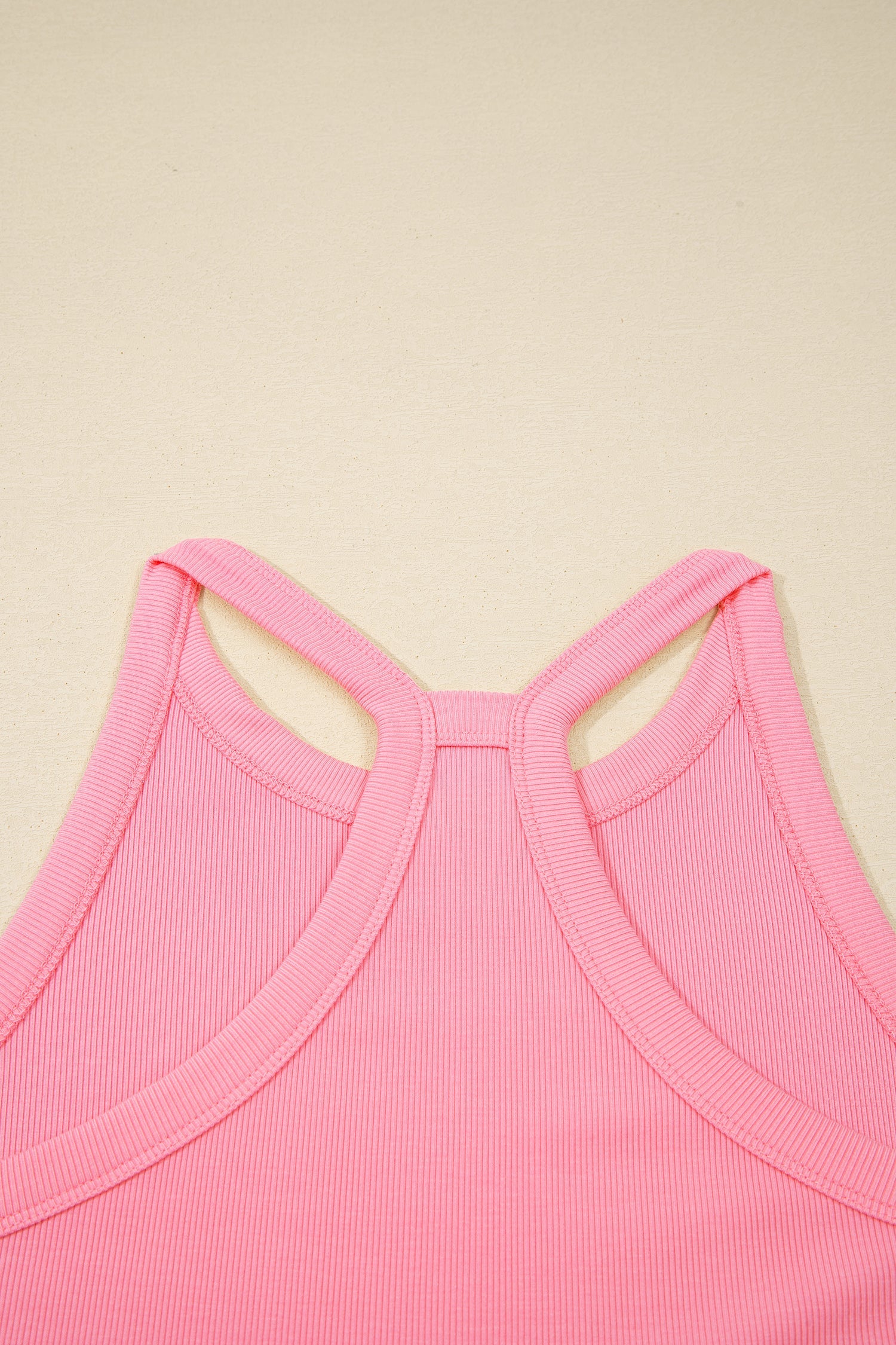 Pink Slim Knit Tank Top and Skort Two-Piece Athleisure Set