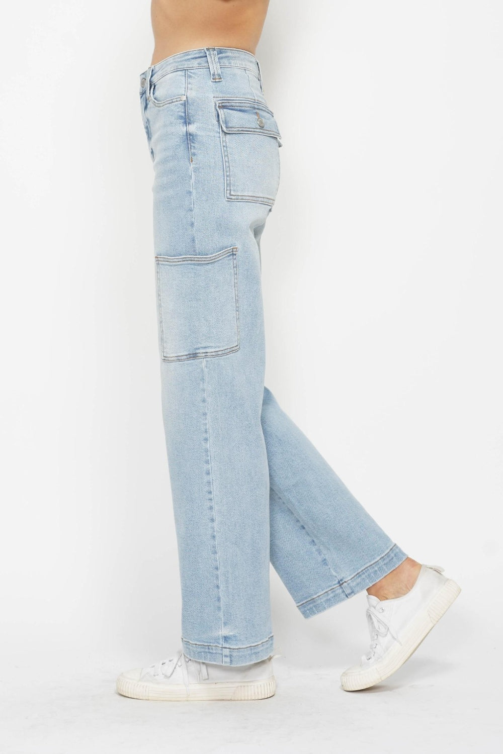 Judy Blue High Waist Straight Cargo Jeans | Utility Style