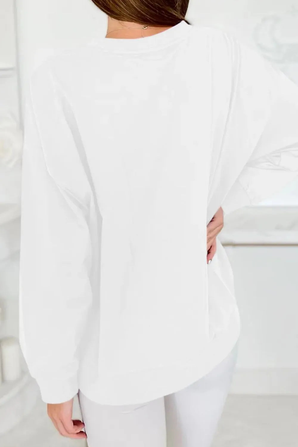 Round Neck Long Sleeve Sweatshirt | Classic Cotton Blend