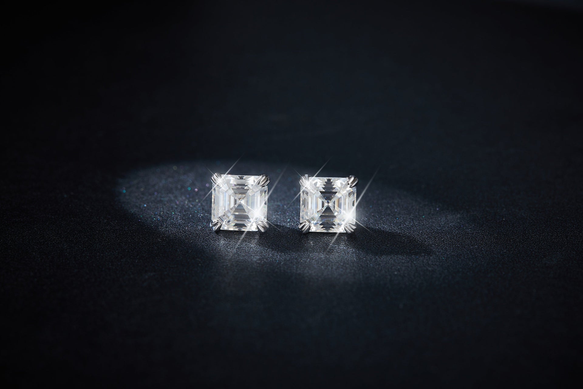 Emerald Cut Moissanite Stud Earrings 6x8mm S925 Silver Octagon