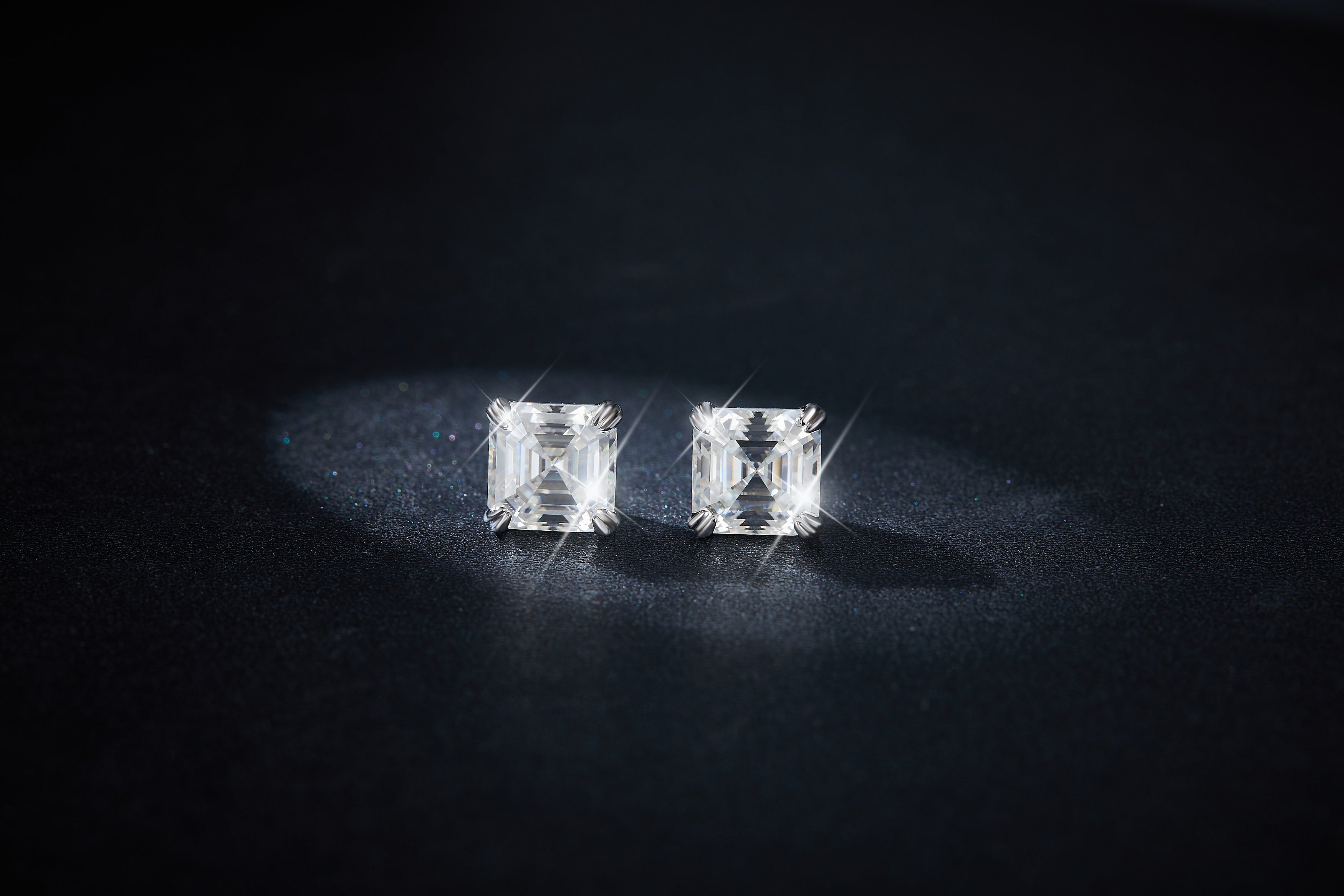 Emerald Cut Moissanite Stud Earrings 6x8mm S925 Silver Octagon
