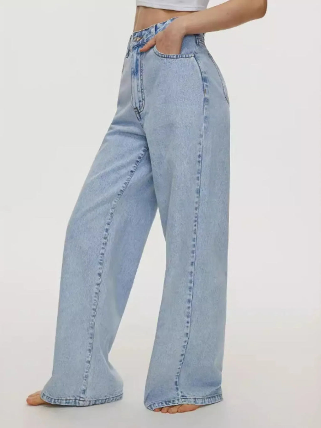 High-Waisted Wide Leg Jeans