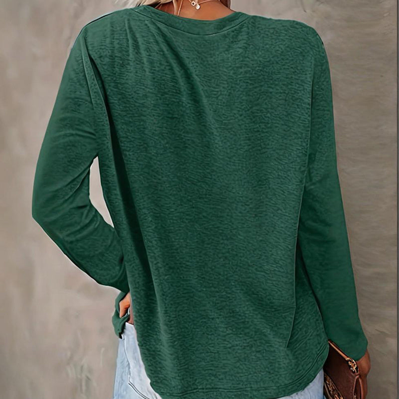 Women Christmas Tree Graphic Long Sleeve T-Shirt Holiday Top