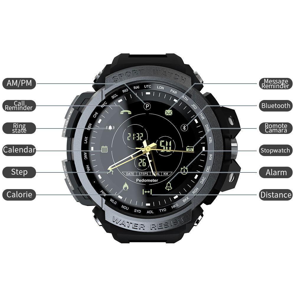 Professional 5ATM Waterproof Smart Watch for iOS and Android