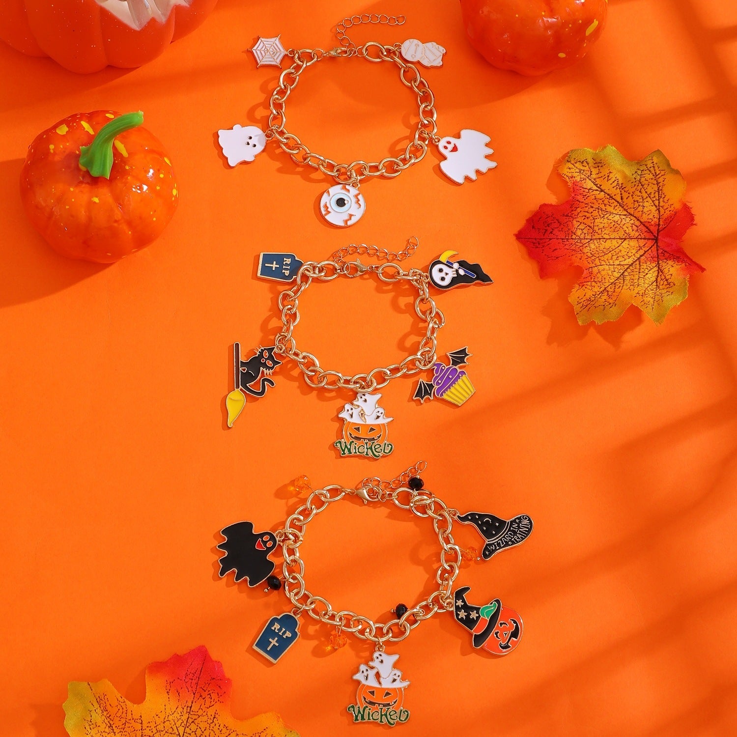 Halloween Cartoon Pumpkin Ghost Bracelet