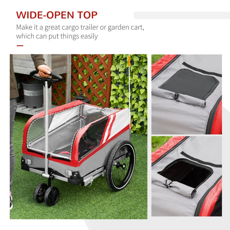 Pet Bike Trailer 2-in-1 Travel Stroller