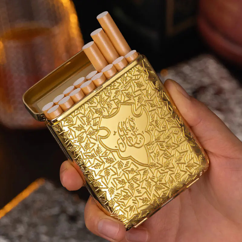 Luxury Vintage Engraved Cigarette Case for 16/20 Cigarettes