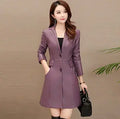 Women's Long PU Leather Jacket for Fall/Winter