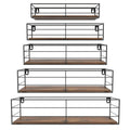 CRUGLA Floating Wall Shelves Set of 5 Wall Mounted Bathroom Shelves Hanging Storage Shelf for Bathroom Kitchen Bedroom Living Room