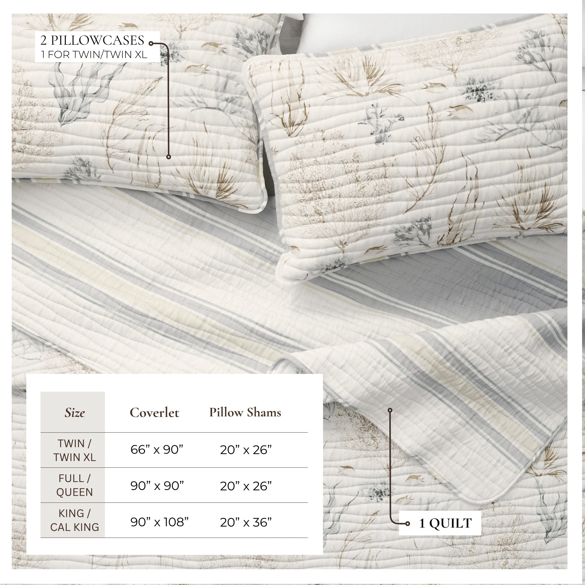 Coral Sea Maze Coastal Quilt Set - Newcomb Collection