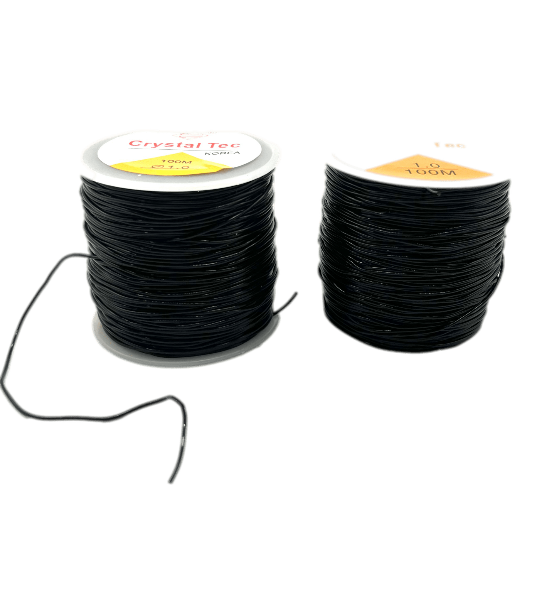 Spool of 100 meters of black elastic weaving thread for sewing and DIY projects