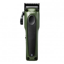 S-BLADE 1 professional cordless hair clipper in military olive green and matte black with metallic accents.