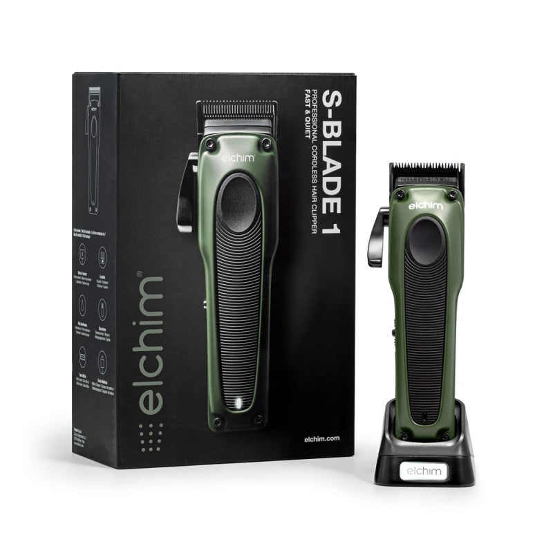 S-BLADE 1 Professional Cordless Hair Clipper, Olive Green & Black