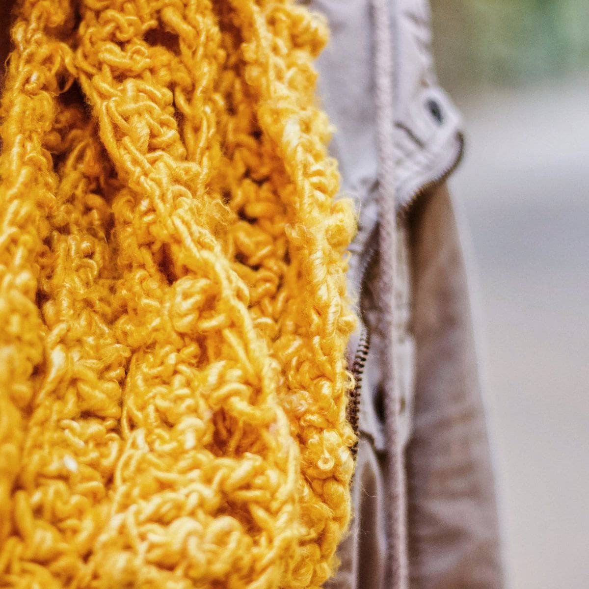 Elderidge Ribbed Banana Cowl Crochet Kit - Vibrant Mustard Yellow