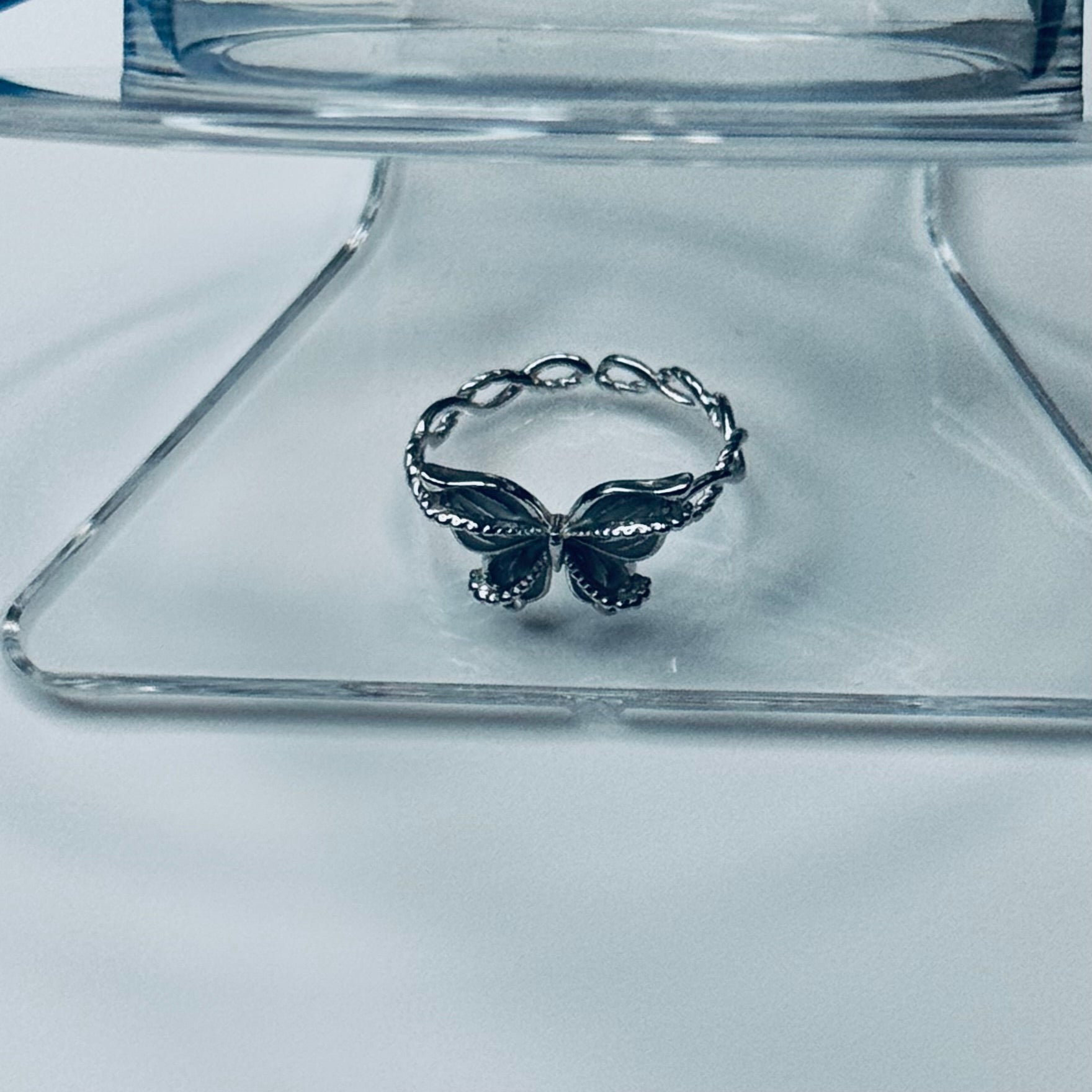 Elegant 925 Sterling Silver Butterfly Ring - Adjustable Vintage Nature Jewelry for Women