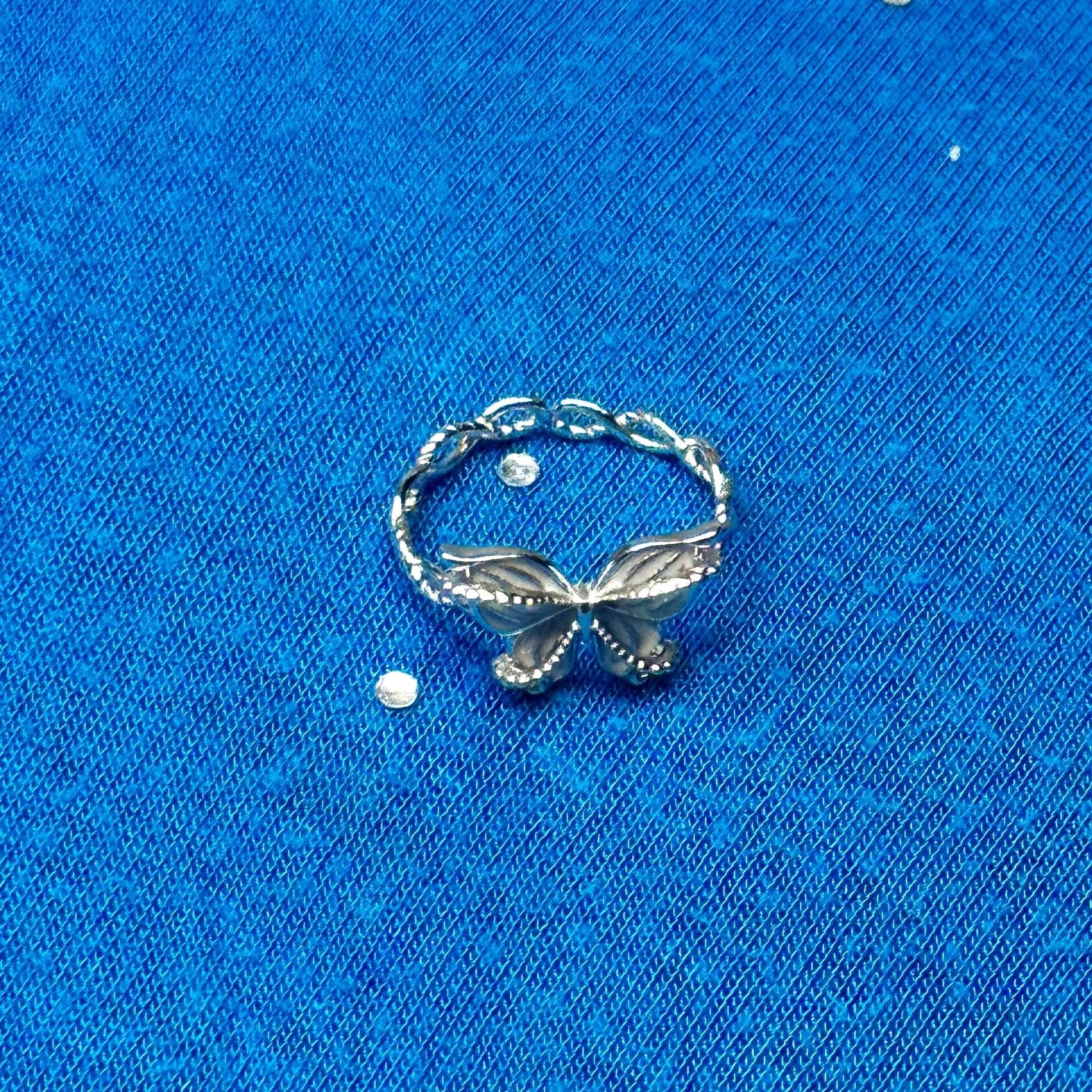 Elegant 925 Sterling Silver Butterfly Ring - Adjustable Vintage Nature Jewelry for Women