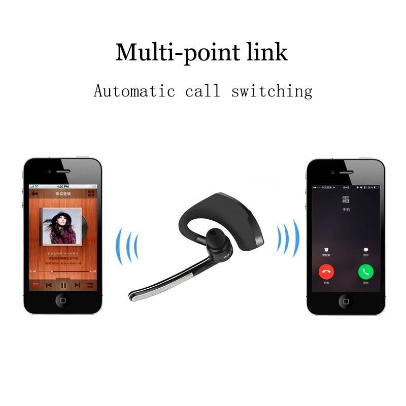 Elegant Black Hands-Free Bluetooth Earphone with HD Mic