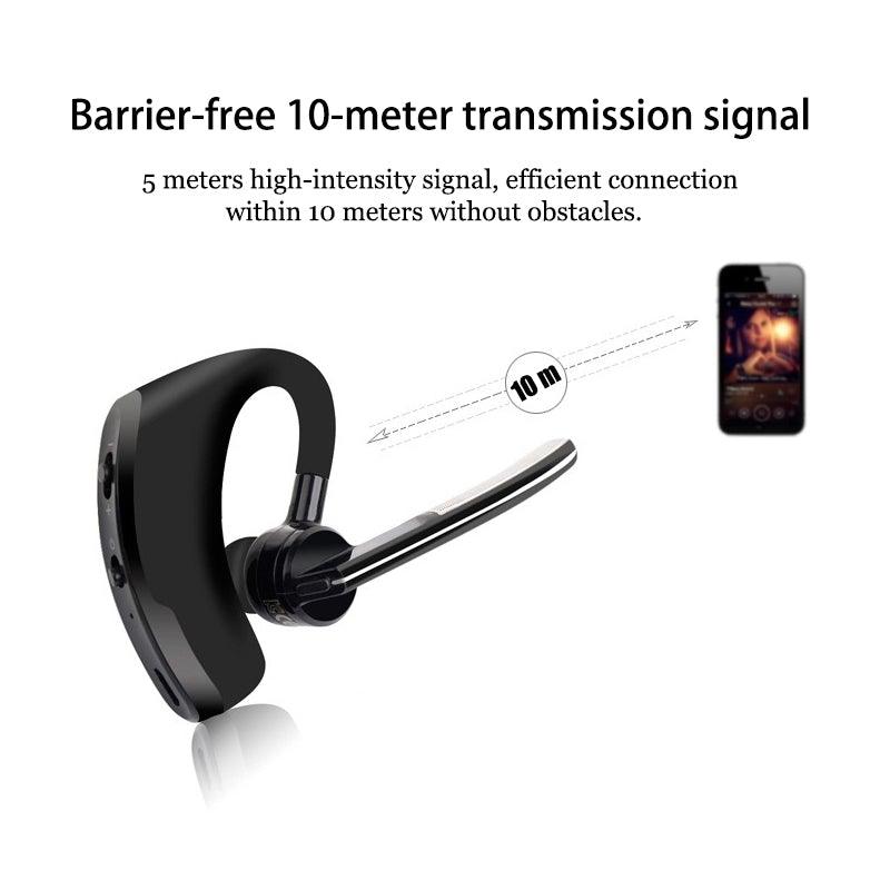 Elegant Black Hands-Free Bluetooth Earphone with HD Mic