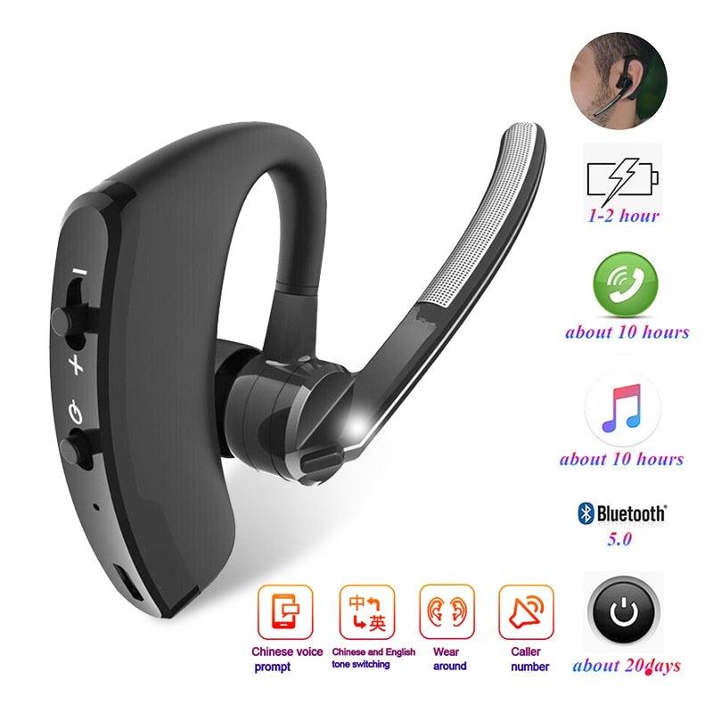 Elegant black Bluetooth hands-free headset with HD microphone