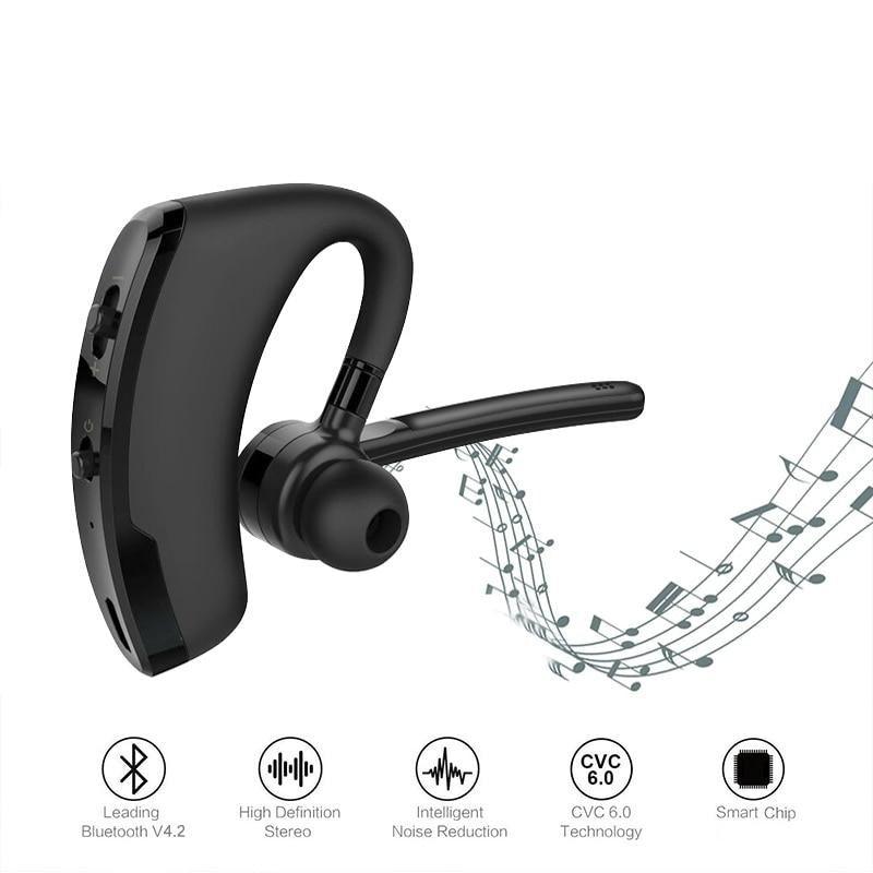 Elegant Black Hands-Free Bluetooth Earphone with HD Mic