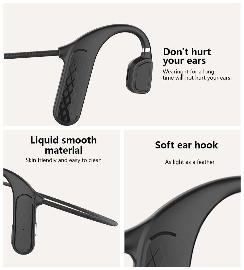 Wireless Bluetooth 5.0 Bone Conduction Sport Headphones & Mic