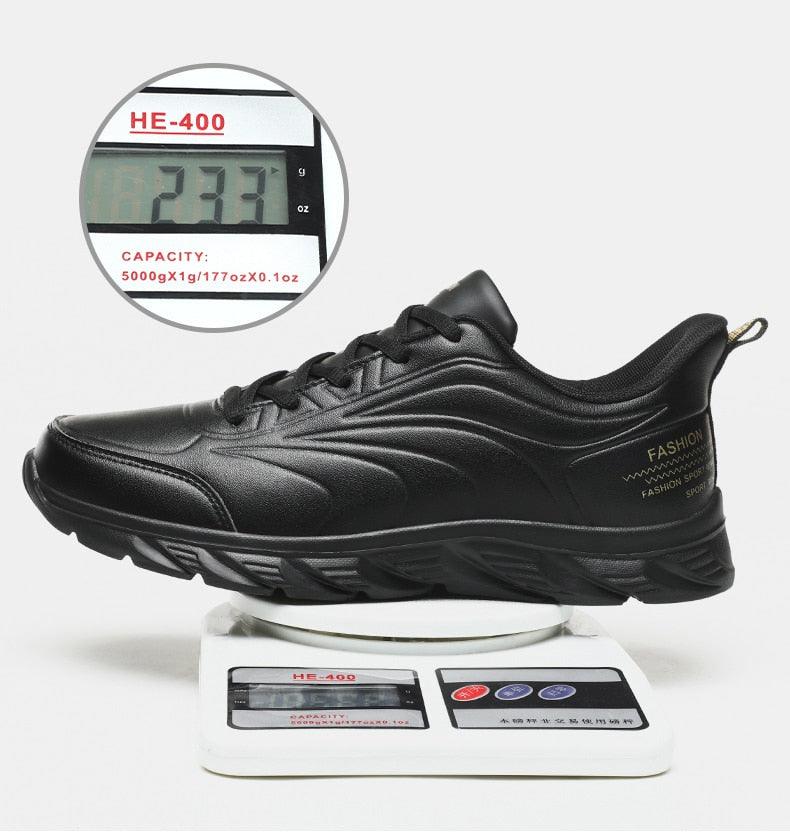 Men's Black Waterproof Winter Walking Sneakers Non-Slip Shoes
