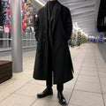 Men's Brown Long Overcoat - Elegant Casual Business Trench Coat