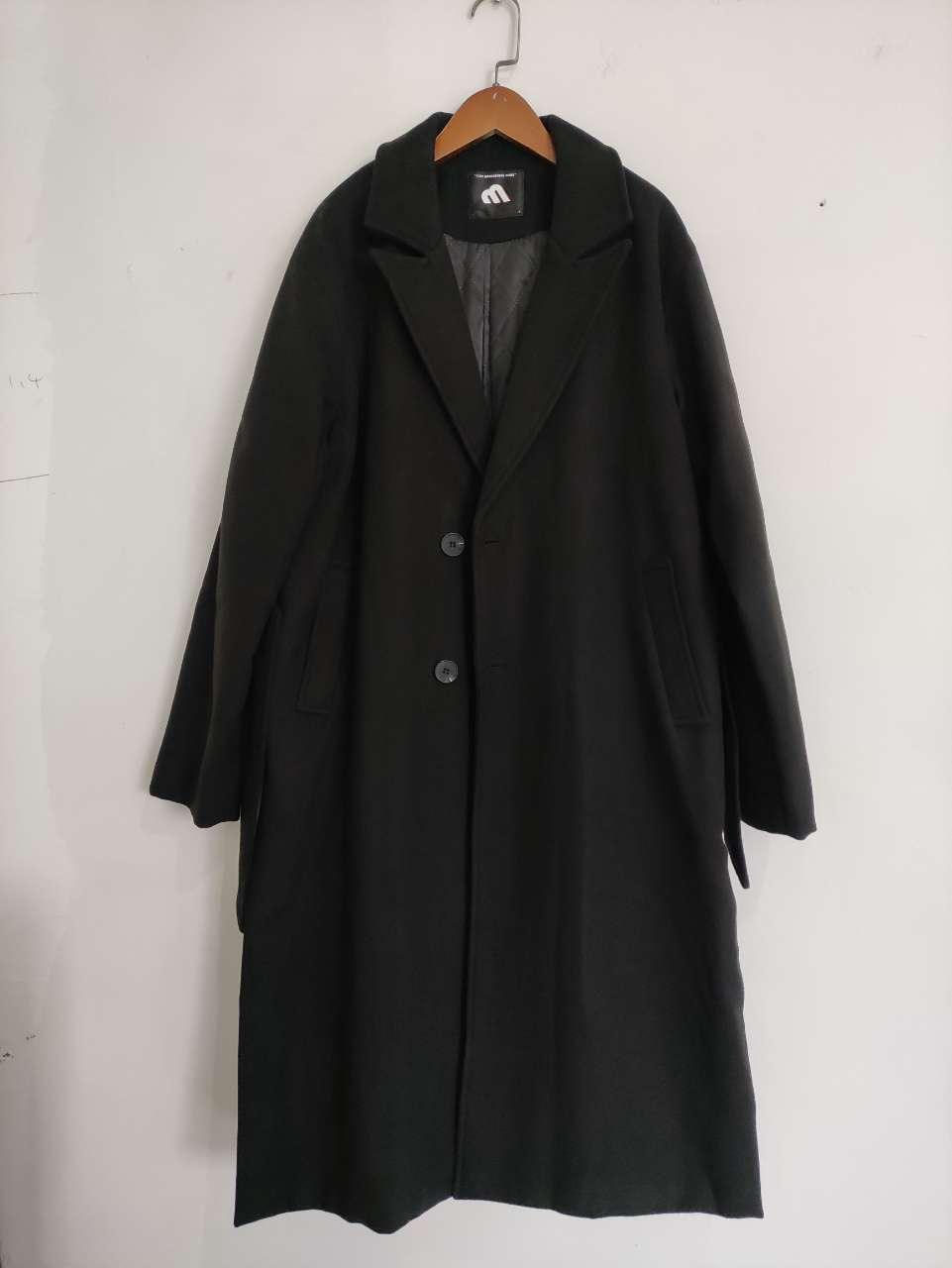 Men's Brown Long Overcoat - Elegant Casual Business Trench Coat